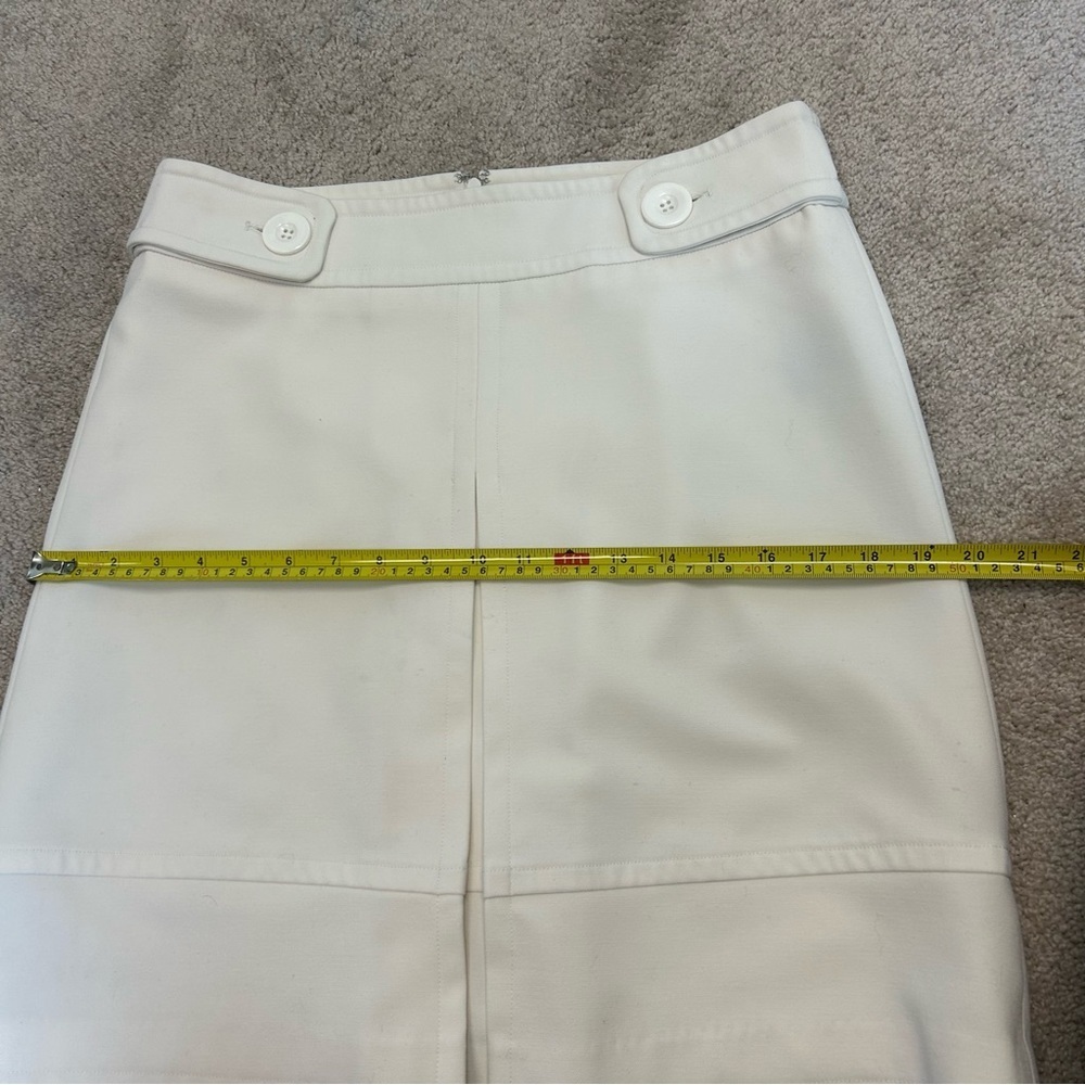 Sandra Angelozzi ivory light cream skirt front pleat Sz 38 - Picture 10 of 12